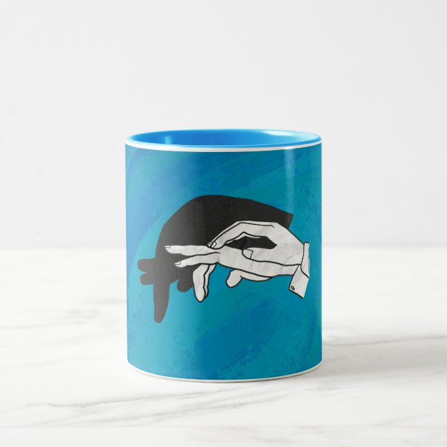 Shadow Anteater On Blue Two-Tone Coffee Mug (Center)