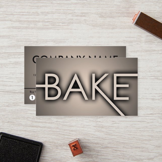 shadow BAKE (colour customisable) Loyalty Card (Front/Back In Situ)
