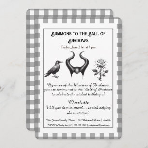 Shadow Ball Dark Fantasy Birthday Design Script Invitation