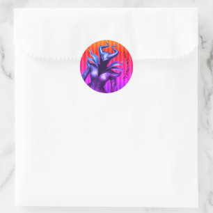 Shadow Ball Dark Fantasy Party green Paper Cup Classic Round Sticker