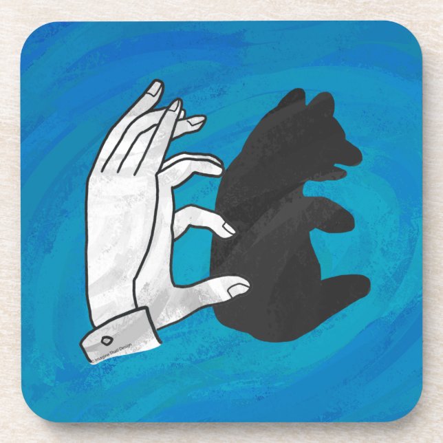 Shadow Bear Cub On Blue Coaster (Front)