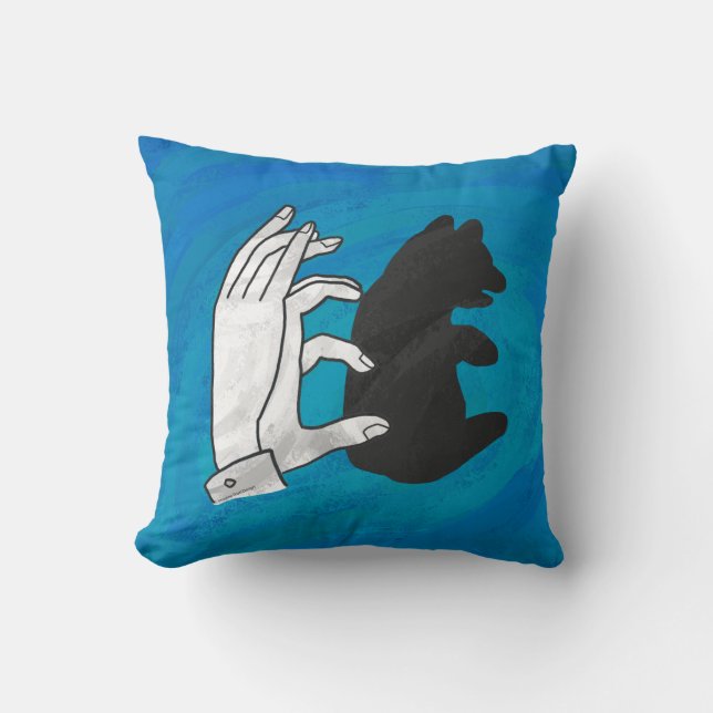 Shadow Bear Cub On Blue Cushion (Front)
