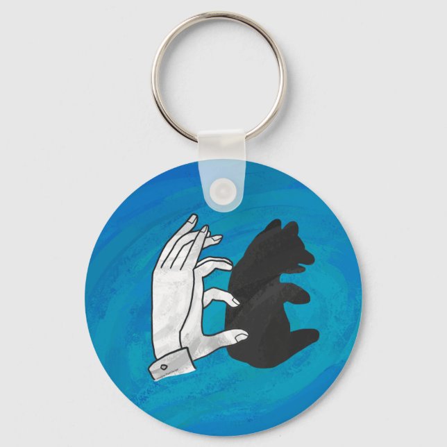 Shadow Bear Cub On Blue Key Ring (Front)