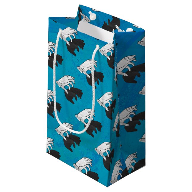 Shadow Bear Cub on Blue Small Gift Bag (Front Angled)
