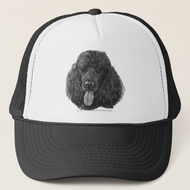 Shadow, Black Standard Poodle Trucker Hat (Front)