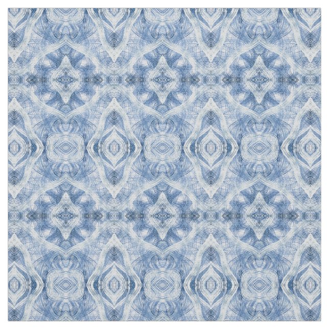 Shadow Blue Abstract Watercolor Art Fabric (Swatch)