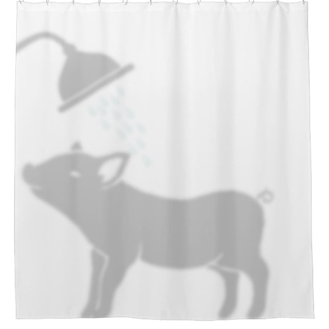 Shadow Buddy Pig in the Shower Shower Curtain (Front)