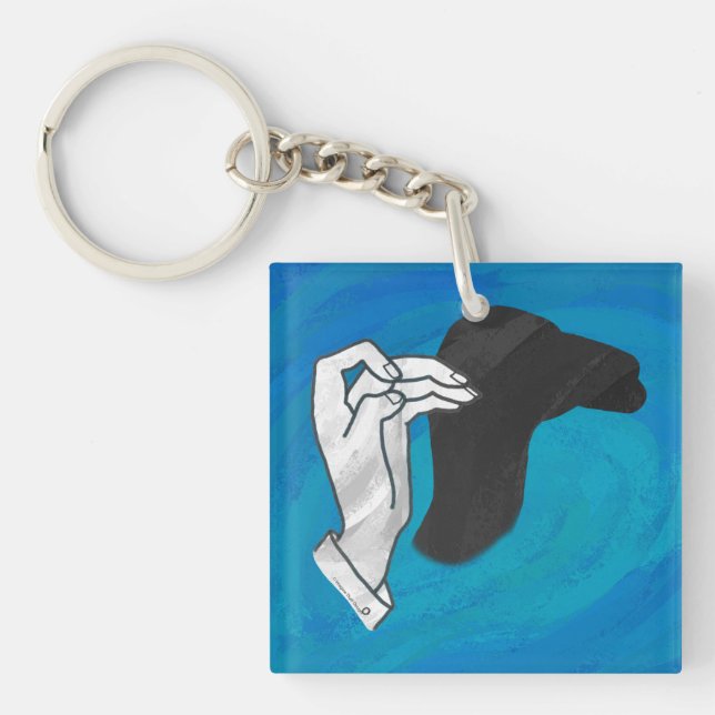 Shadow Camel On Blue Key Ring (Front)