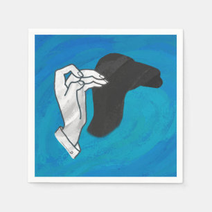 Shadow Camel On Blue Napkin