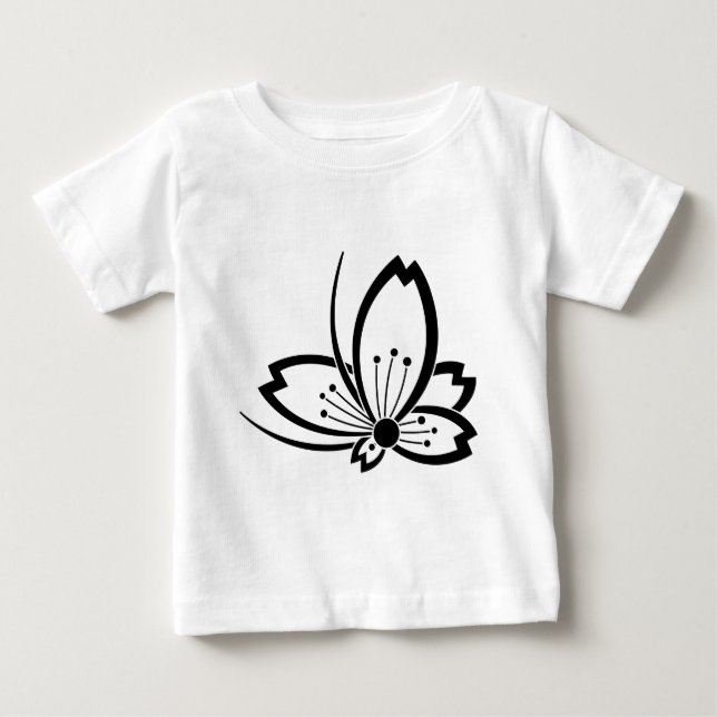 Shadow Cherry Blossom Butterfly Baby T-Shirt (Front)