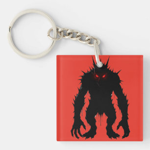 Shadow Demon Monster Red Eyes Horror gift Key Ring