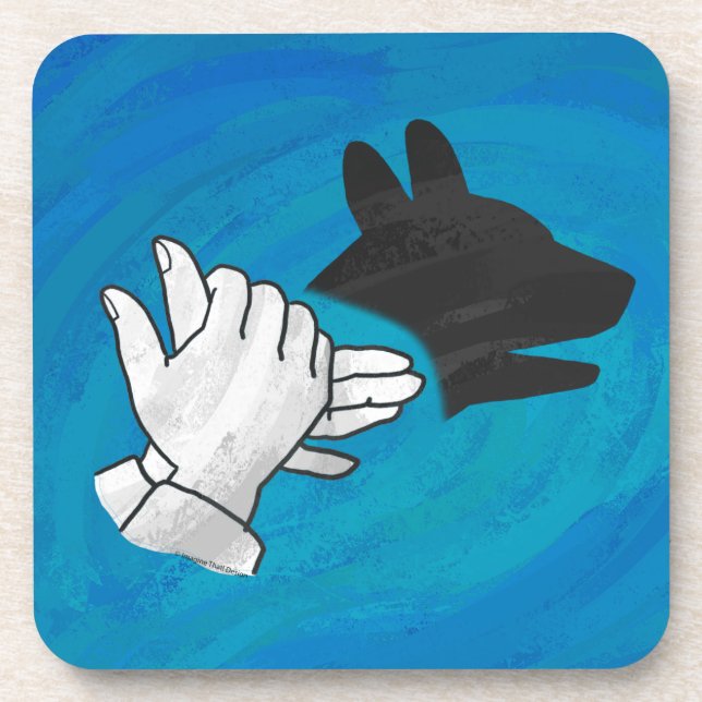 Shadow Dog On Blue Coaster (Front)