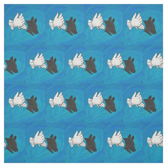 Shadow Dog on Blue Fabric (Swatch)