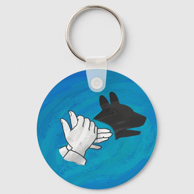 Shadow Dog On Blue Key Ring (Front)