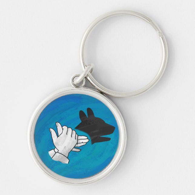 Shadow Dog On Blue Key Ring (Front)