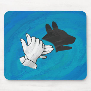 Shadow Dog On Blue Mouse Pad