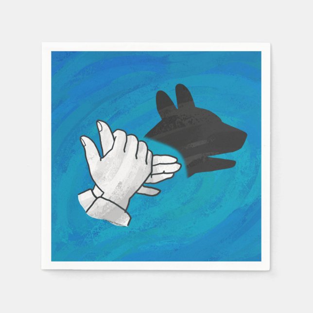Shadow Dog On Blue Napkin (Front)