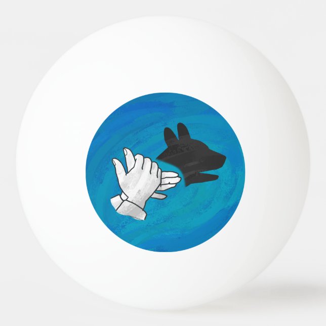 Shadow Dog On Blue Ping Pong Ball (Back)