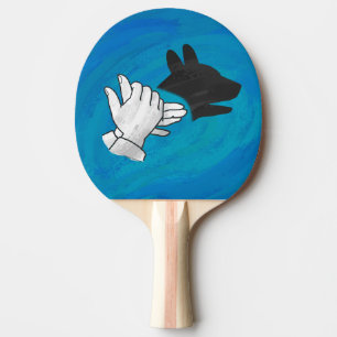 Shadow Dog On Blue Ping Pong Paddle