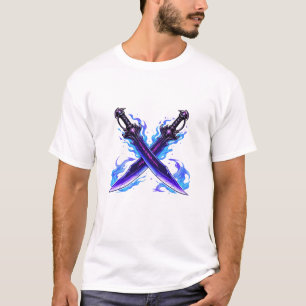 Shadow Dual Daggers Fantasy Weapon, Dark RPG Anime T-Shirt