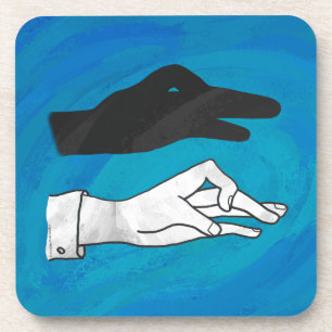 Shadow Duck On Blue Coaster