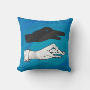 Shadow Duck On Blue Cushion