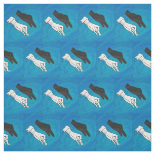 Shadow Duck on Blue Fabric
