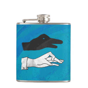 Shadow Duck On Blue Hip Flask