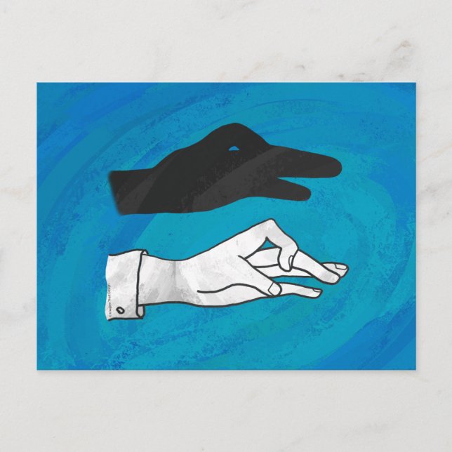 Shadow Duck On Blue Postcard (Front)