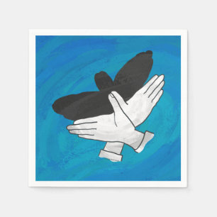 Shadow Eagle On Blue Napkin