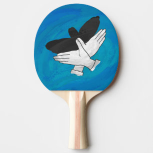 Shadow Eagle On Blue Ping Pong Paddle