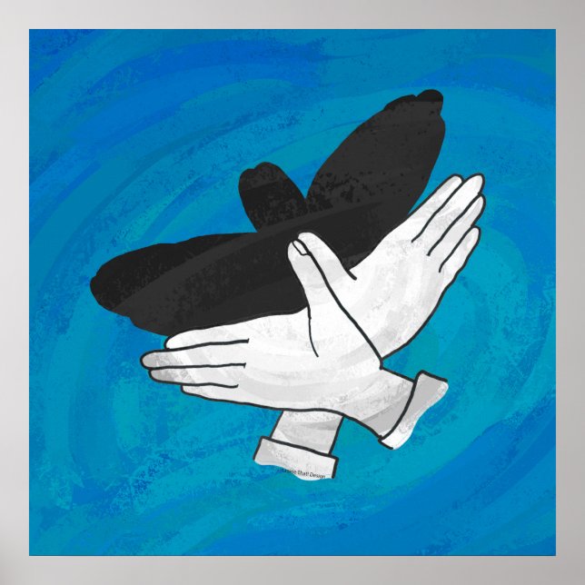 Shadow Eagle On Blue Poster (Front)