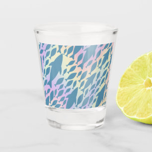 Shadow Fish Shark Whale on gradient galaxy Shot Glass