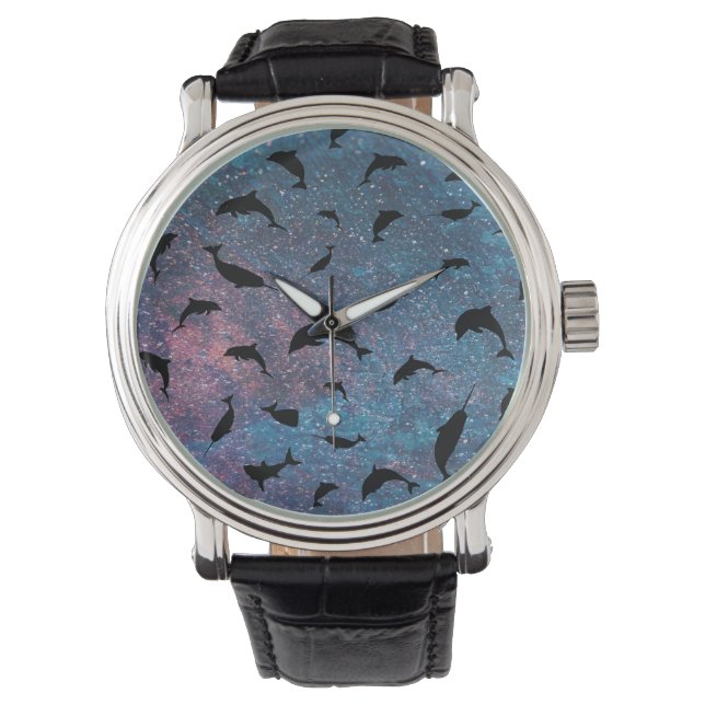 shadow fish shark whale on gradient galaxy   watch (Front)