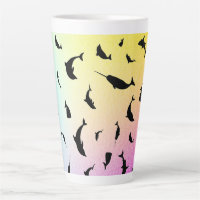 shadow fish shark whale rainbow gradient ocean 