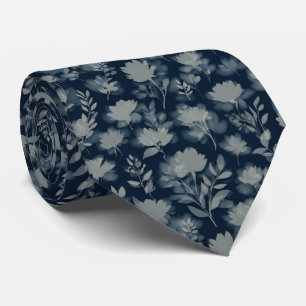 Shadow Floral Silhouette Pattern Tie