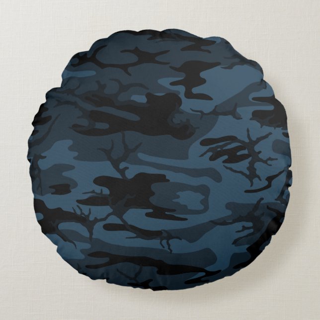 Shadow Grey Camo Round Cushion (Front)