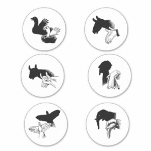 Shadow Hand puppets Vintage Art Illustrations