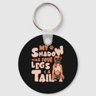 Shadow Has Four Legs And A Tail - American Bulldog Key Ring