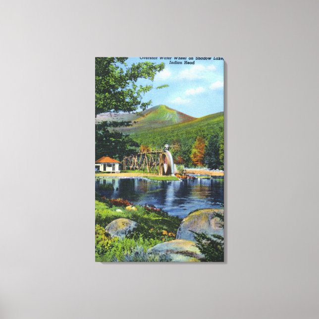 Shadow Lake Overshot Water Wheel View Canvas Print (Front)