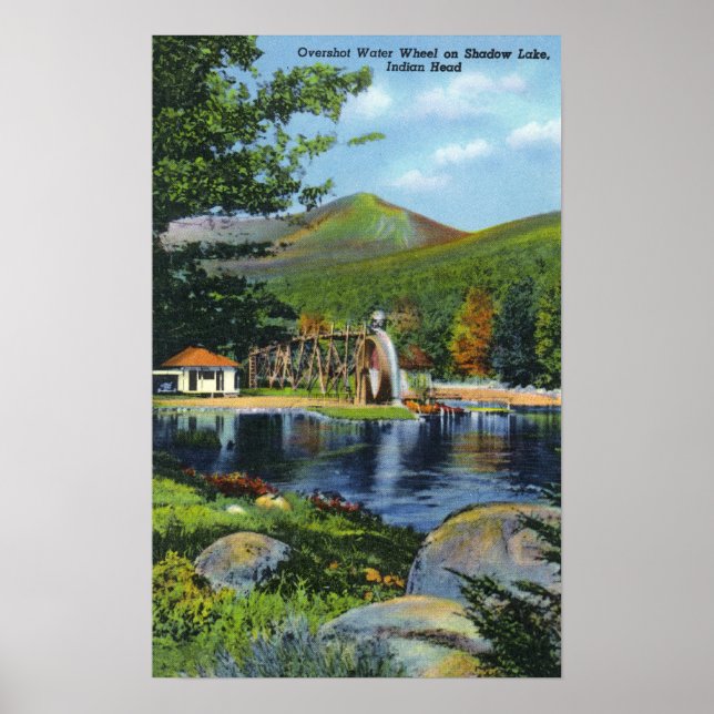 Shadow Lake Overshot Water Wheel View Poster (Front)