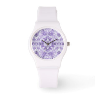 Shadow Light Purple Abstract Watercolor Art Watch