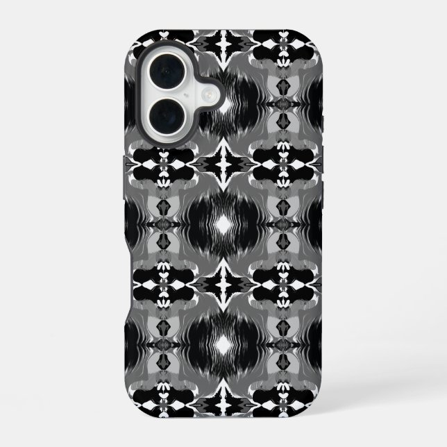 Shadow Mirror Pattern  iPhone 16 Case (Back)