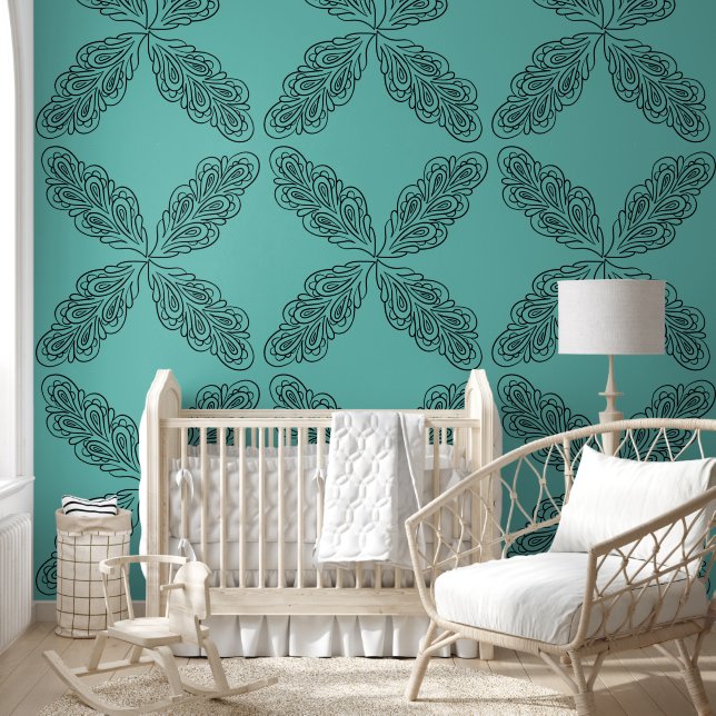 Shadow of Palm Sunset Silhouette Pattern Wallpaper (Kids)