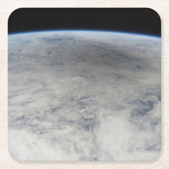 Shadow Of The Moon Cast On The Northern Pacific. Square Paper Coaster (Front)