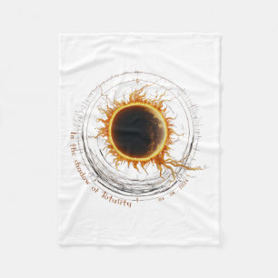 Shadow Of Totality Watching 2024 Total Solar Eclip Fleece Blanket