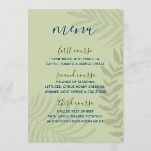 Shadow Palm Sage Menu