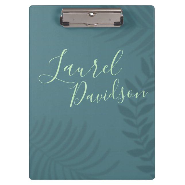 Shadow Palm Teal Clipboard (Front)