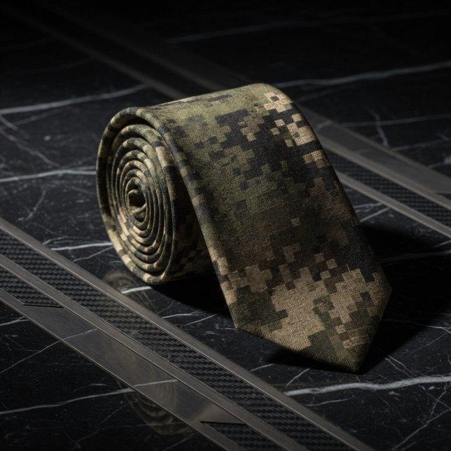 Shadow Pixel Tactical Camouflage Pattern Tie (Creator Uploaded)