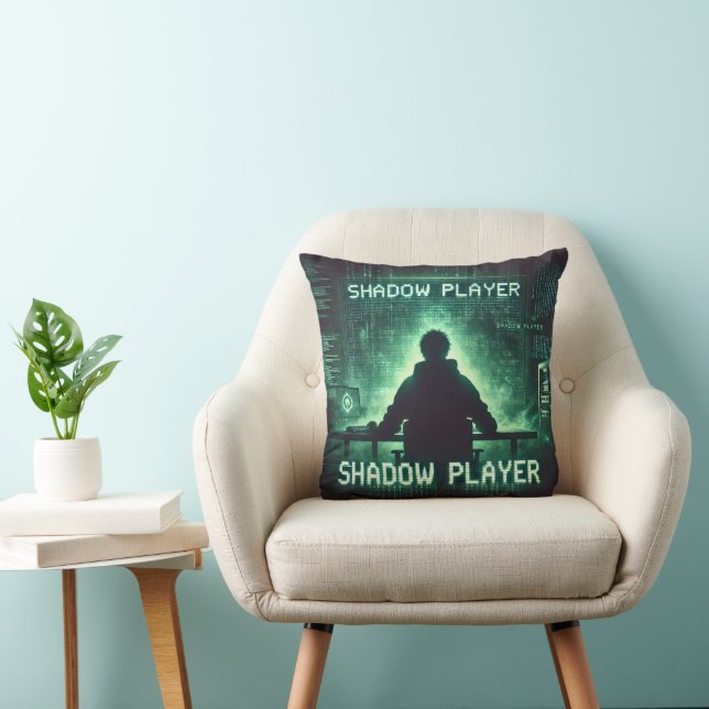 Shadow Player – Cyberpunk Gamer Art Cushion (Chair)